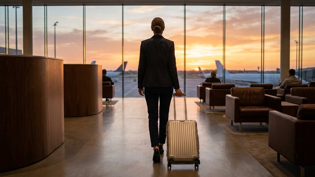 Executivo em lounge de aeroporto - Seguro Viagem Anual Multiviagem pela Rio Rubio Corretora SP